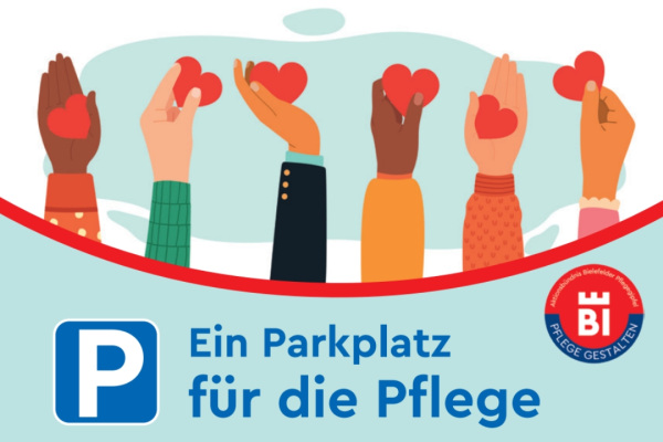 Plakat für einen Parkplatz für die Pflege