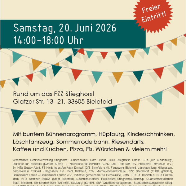 Buntes Plakat Stadtteilfest