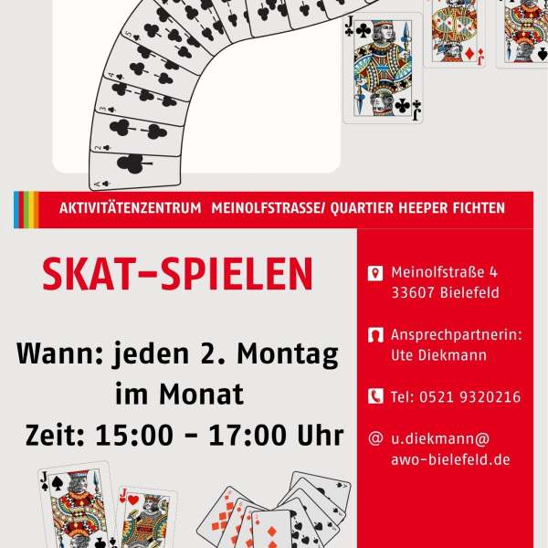 Spielkarten laden zum Skatspielen ein