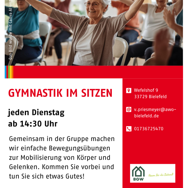 Das Bild zeigt den Flyer der Gymnastik in Brake.