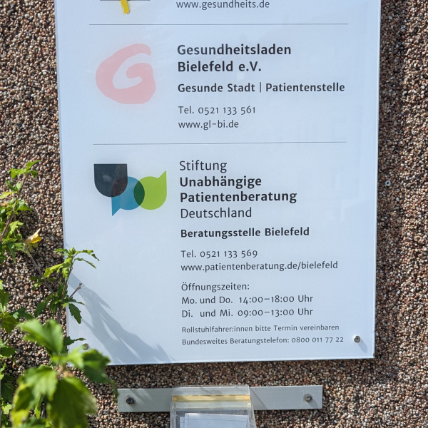 Eingangsbereich des Gesundheitsladens