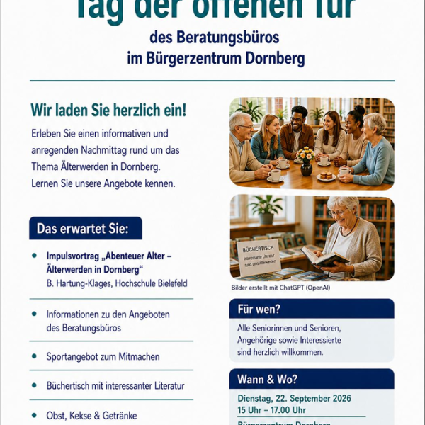 Tag der offenen Tür des Beratungsbüros im Bürgerzentrum Dornberg